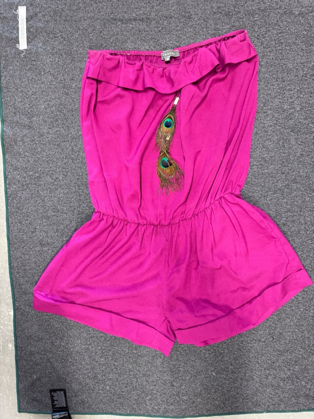 Gracia Fuchsia Strapless Romper with Center Accent
